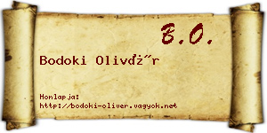 Bodoki Olivér névjegykártya