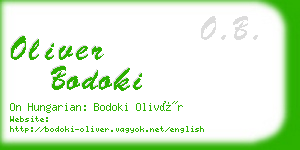 oliver bodoki business card